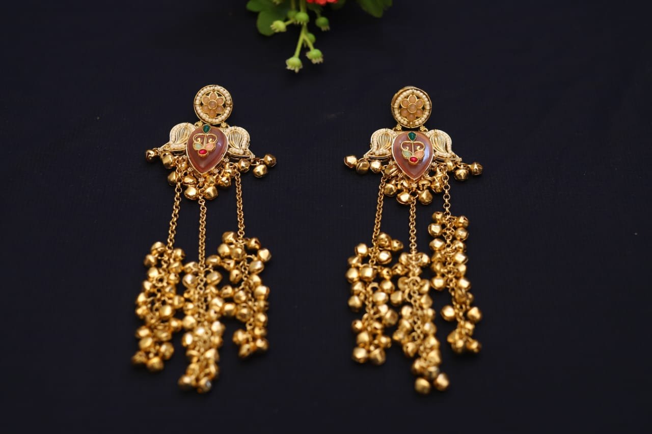 Meenakari Crest Kashmiri Dangles - Image 2