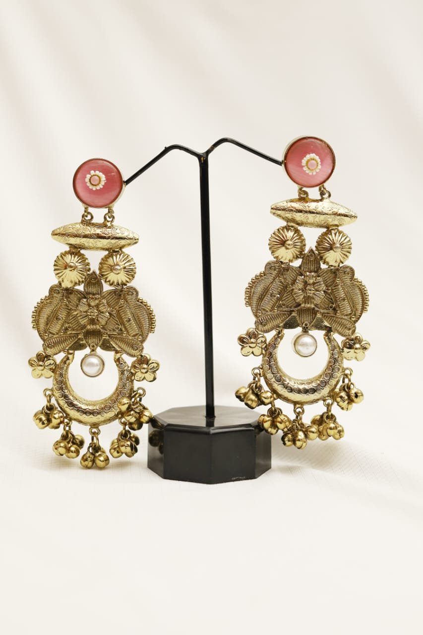 The Royal Pink Chand-Bali Dangles