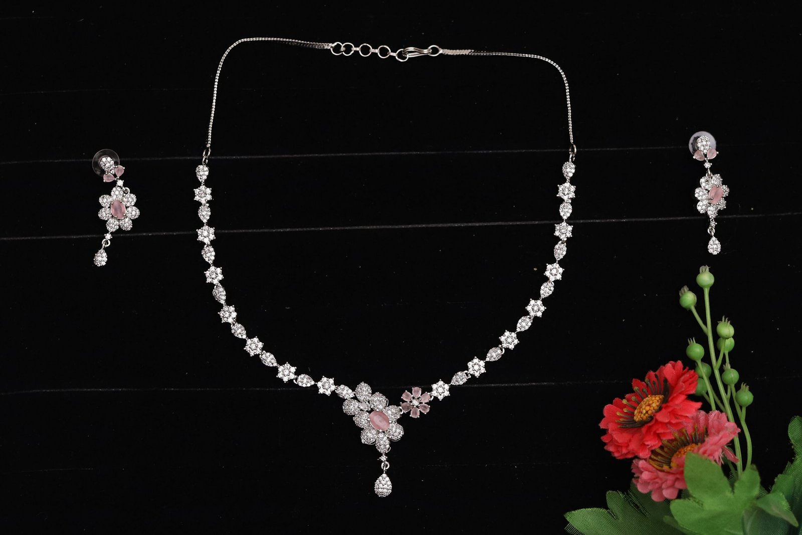 Pink Blossom Diamond Necklace - Image 2